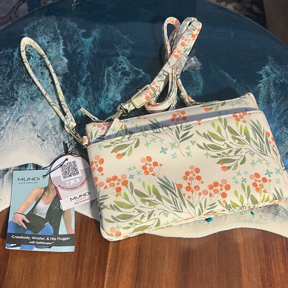 Mundi Brady Anti Theft Cell Phone Crossbody Bag RFID Wallet Wildwood Floral NWT